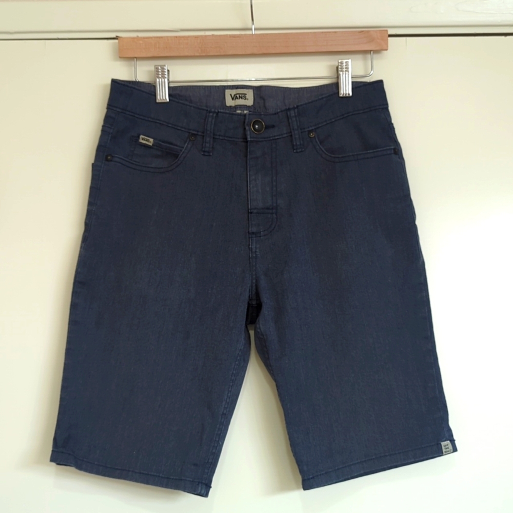 Vans Men's Cotton Blend Shorts Off The Wall Size 28 Small Blue Skater Preppy